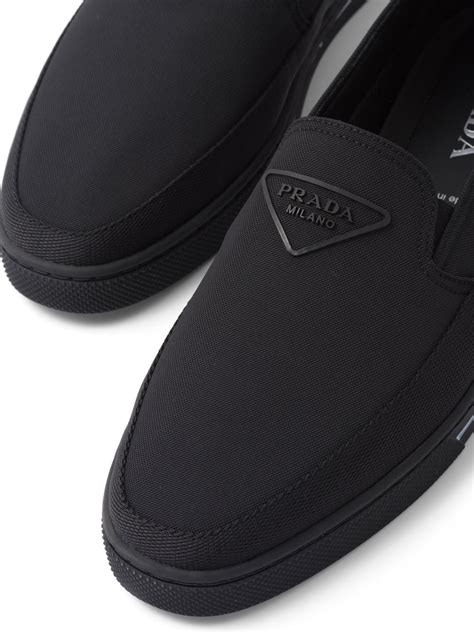 Prada nylon slip on sneakers